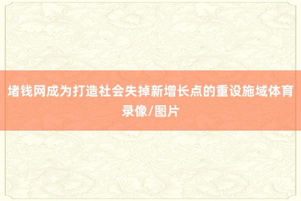 堵钱网成为打造社会失掉新增长点的重设施域体育录像/图片