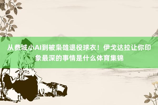 从费城小AI到被枭雄退役球衣！伊戈达拉让你印象最深的事情是什么体育集锦